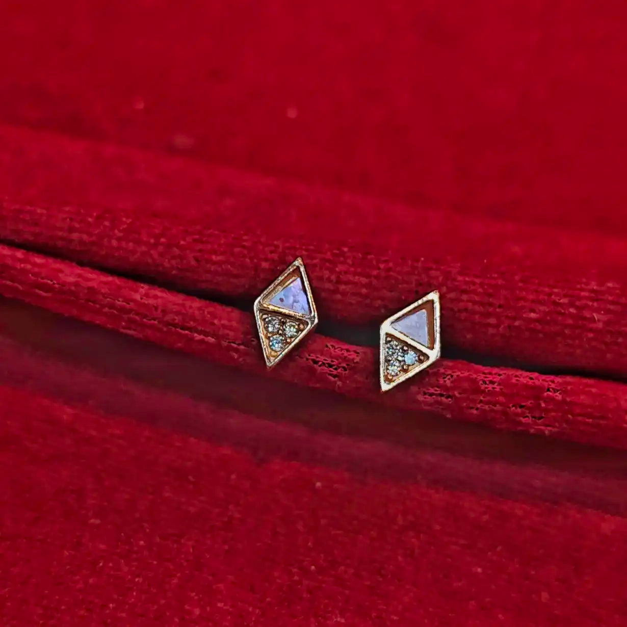 925 Silver Rose Gold Diamond Studs