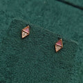925 Silver Rose Gold Diamond Studs