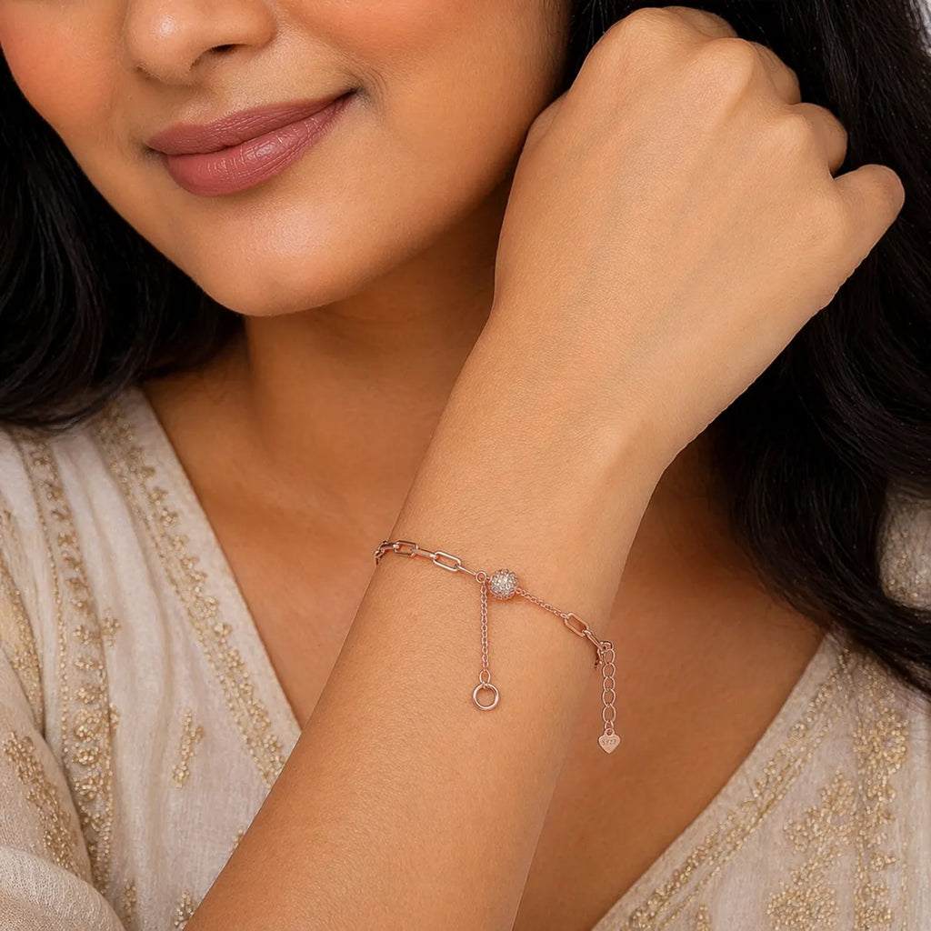925 Silver Rose Gold Bracelet