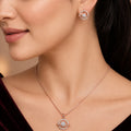 925 Silver Rose Gold Celestial Pendant & Earrings Necklace Set