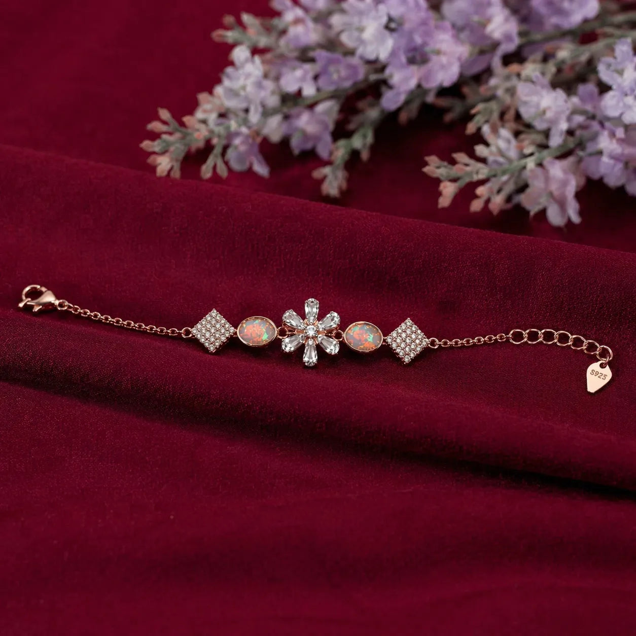 925 Silver Rose Gold Bracelet