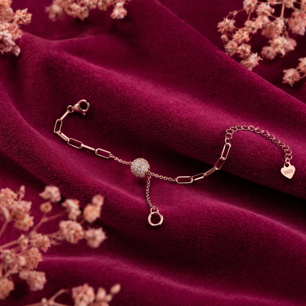 925 Silver Rose Gold Bracelet