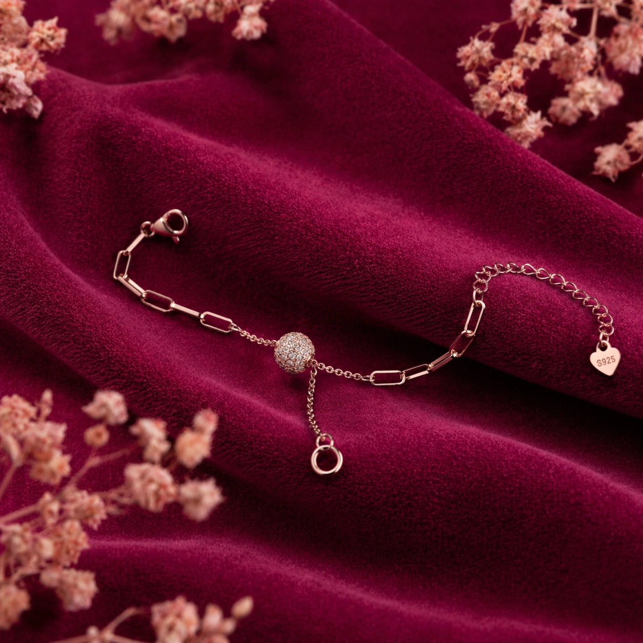 925 Silver Rose Gold Bracelet