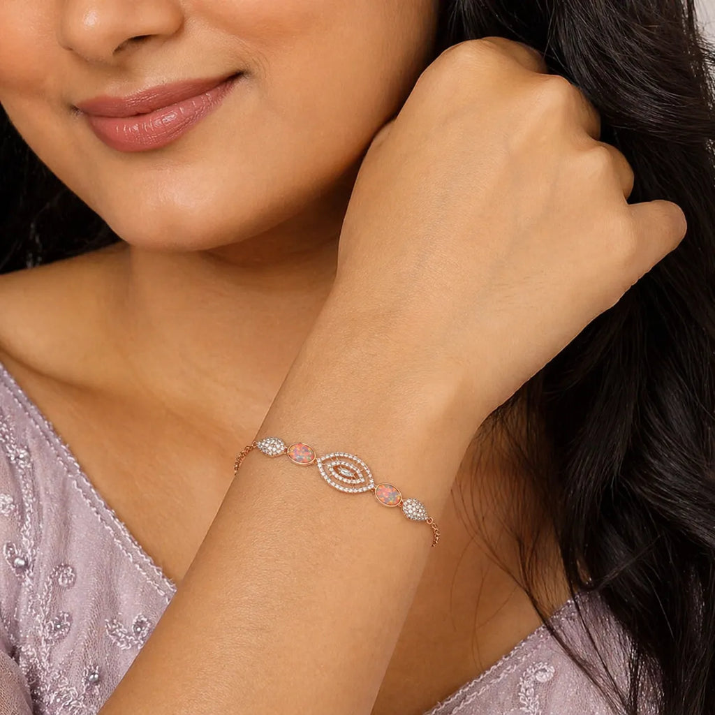 925 Silver Rose Gold Bracelet