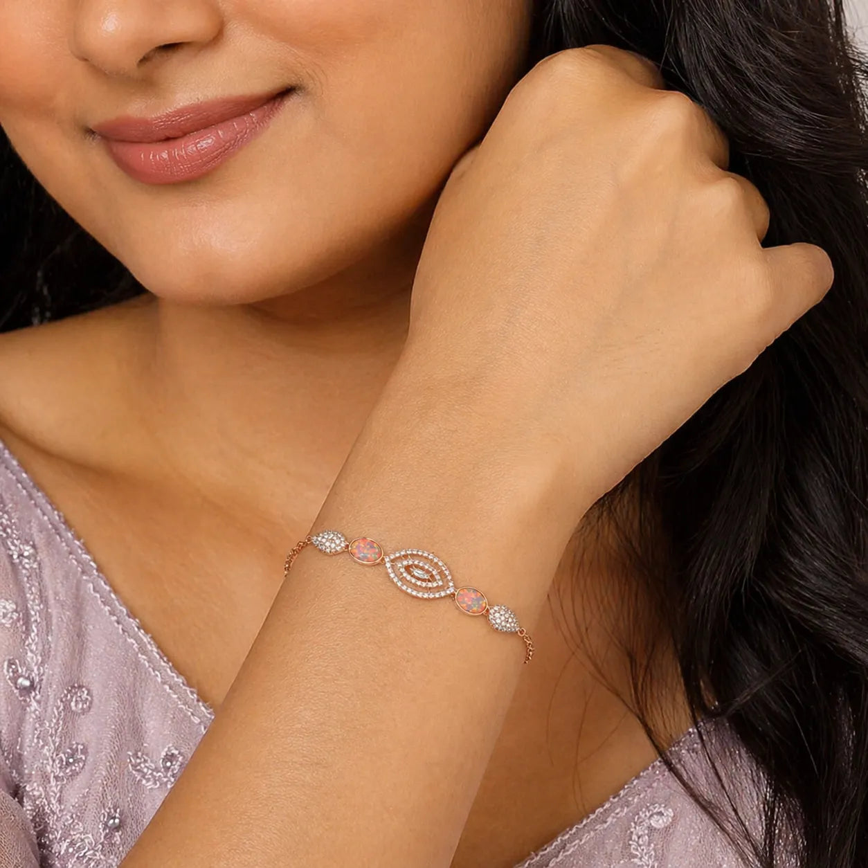925 Silver Rose Gold Bracelet