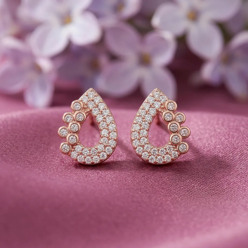 925 Silver Rose Gold Earrings