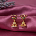 925 Silver Lotus Motif Gold Plated Earrings