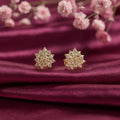 925 Silver Gold Plated Triangular Stud Earrings