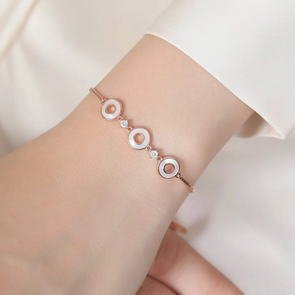 925 Silver Rose Gold Bracelet