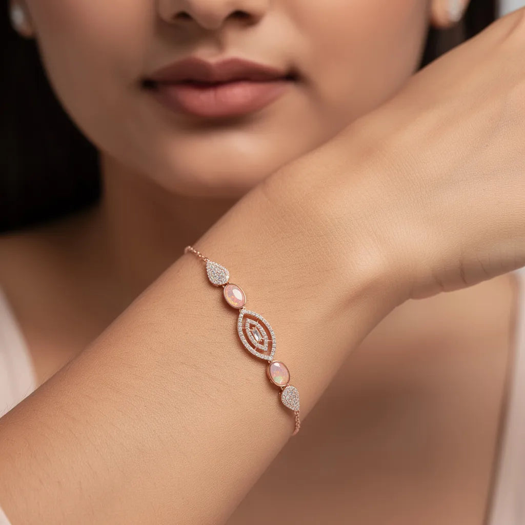 925 Silver Rose Gold Bracelet