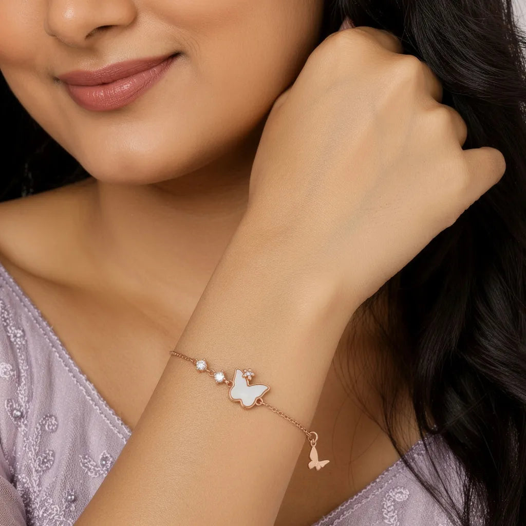 925 Silver Rose Gold Bracelet