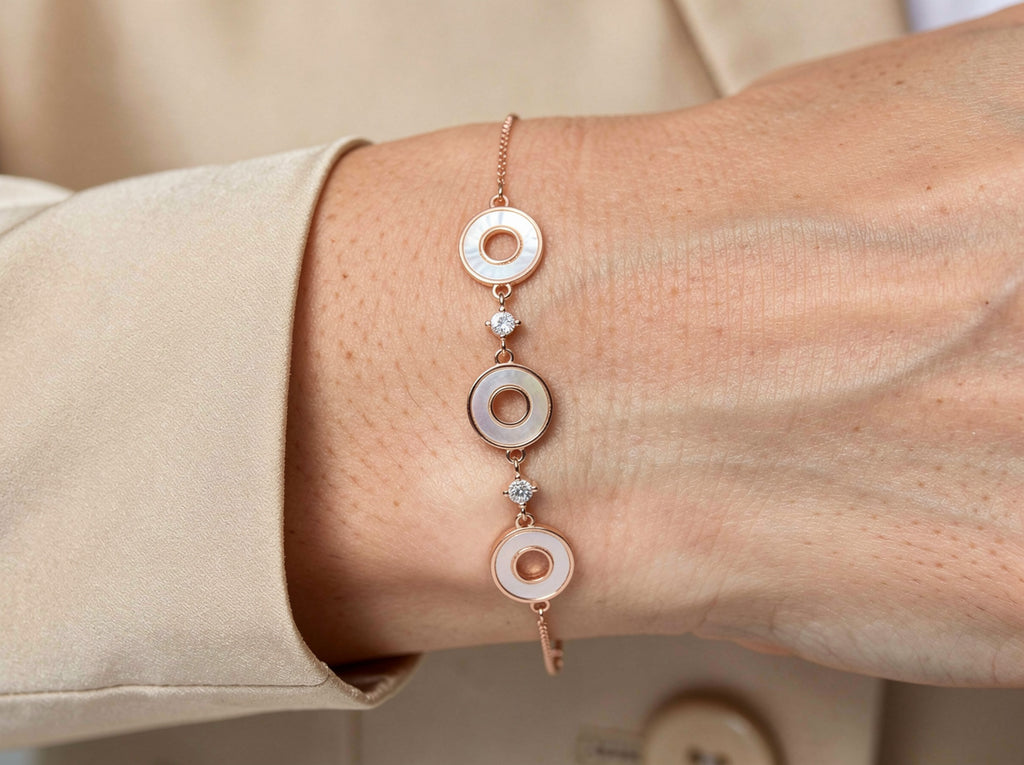 925 Silver Rose Gold Bracelet