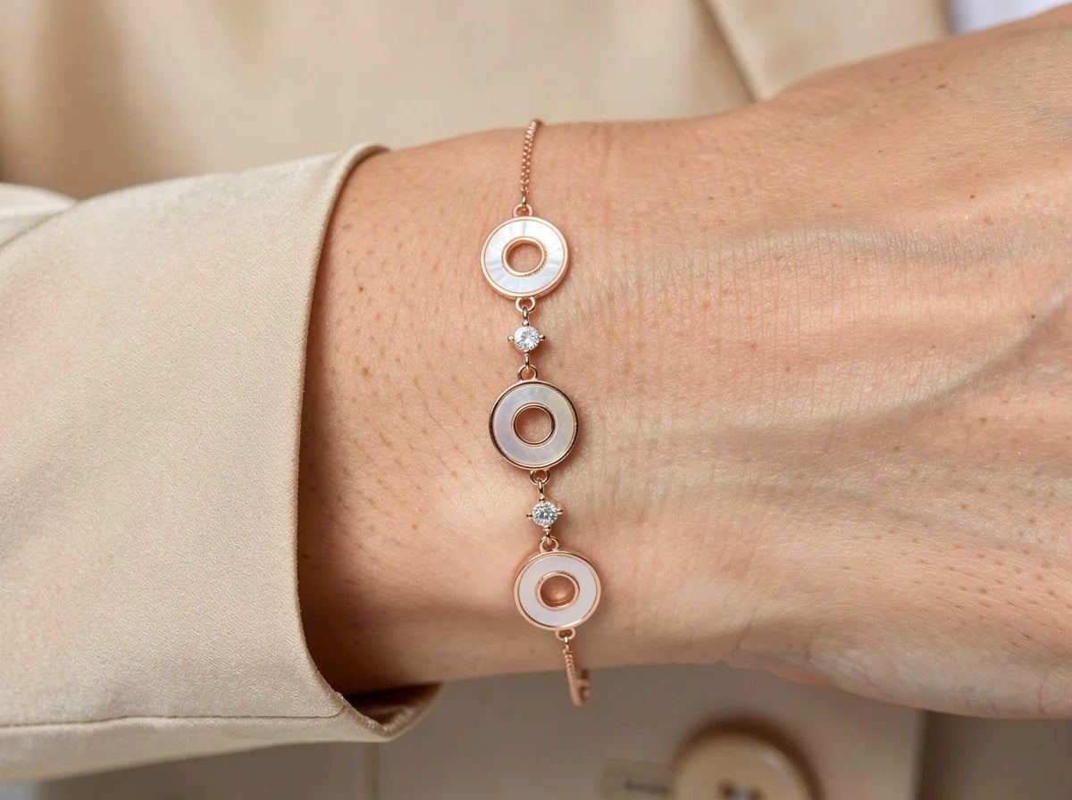 925 Silver Rose Gold Bracelet
