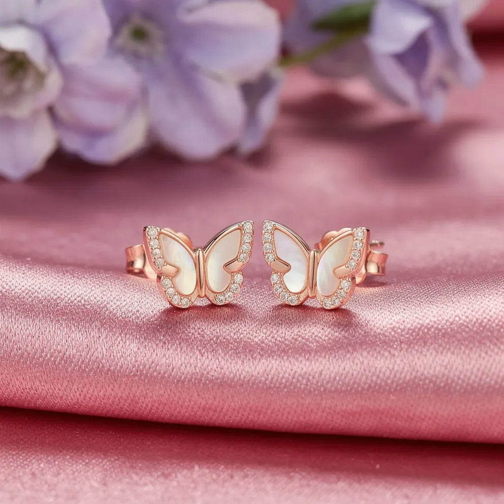 925 Silver Rose Gold Earrings