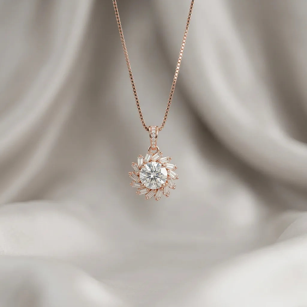 Silver Sunburst Necklace