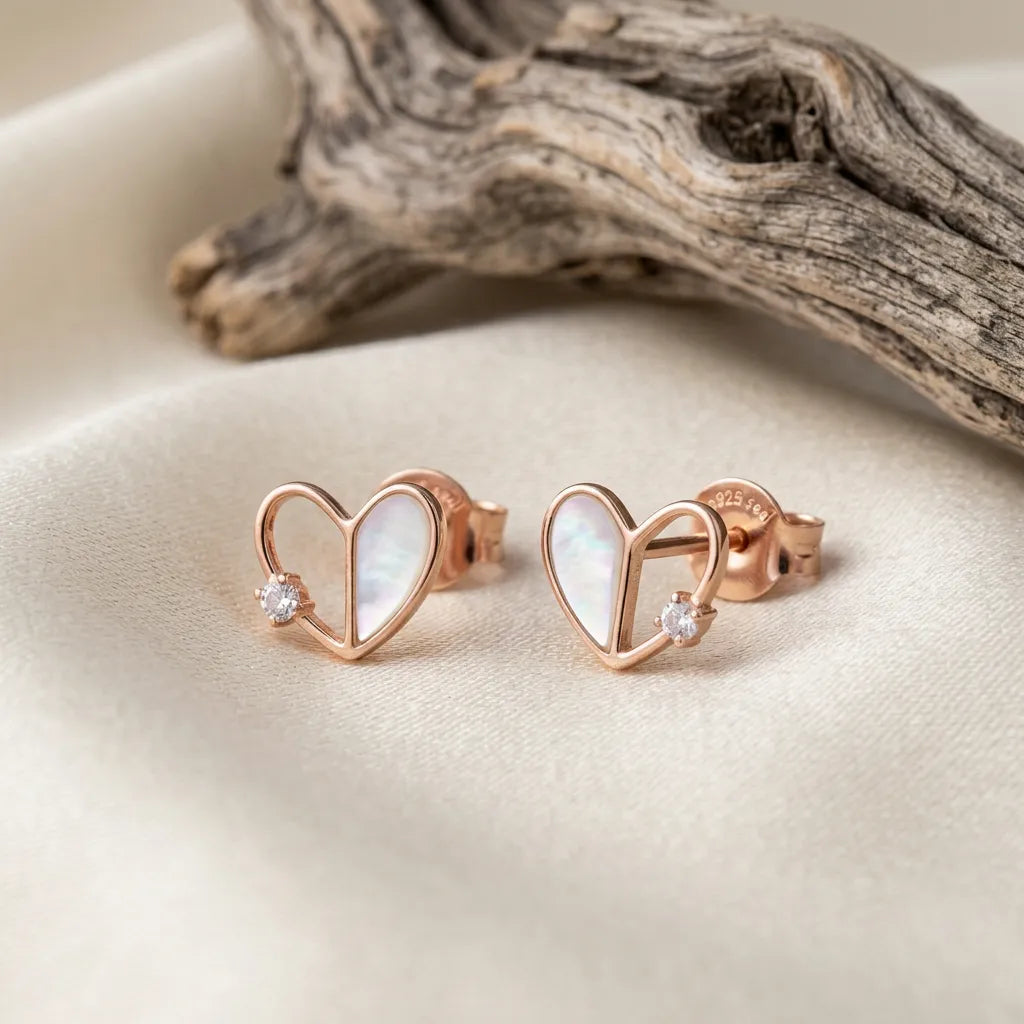 925 Silver Rose Gold Earrings