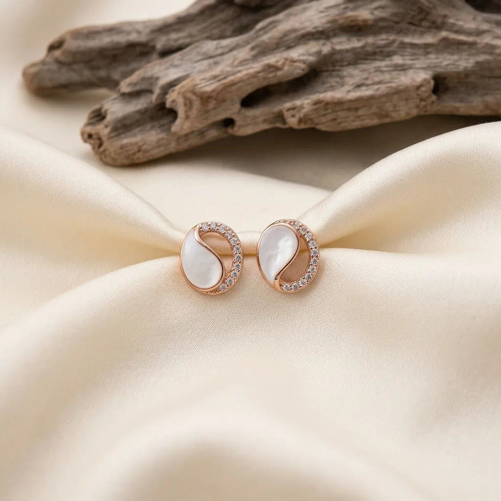 925 Silver Rose Gold Earrings