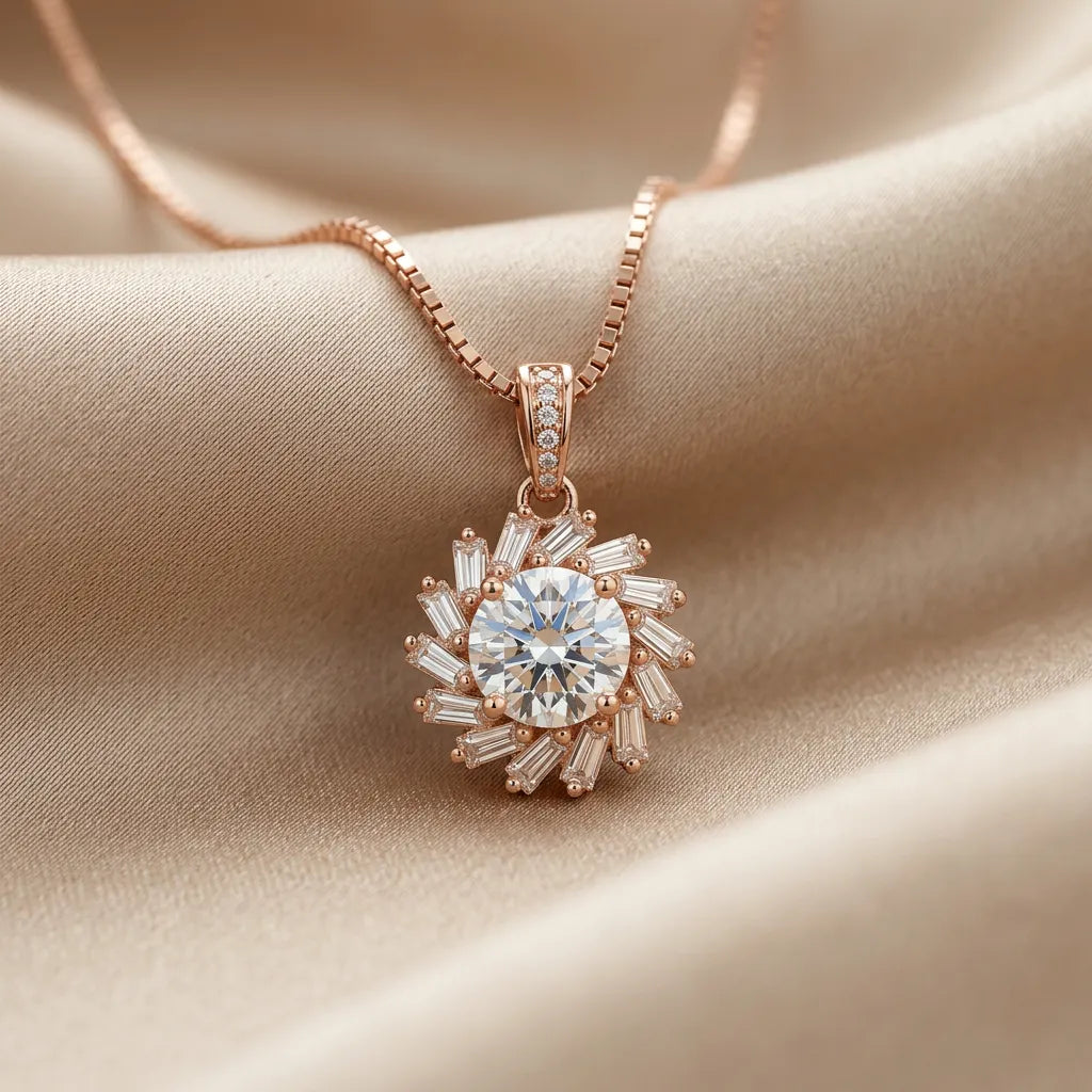 Silver Sunburst Necklace