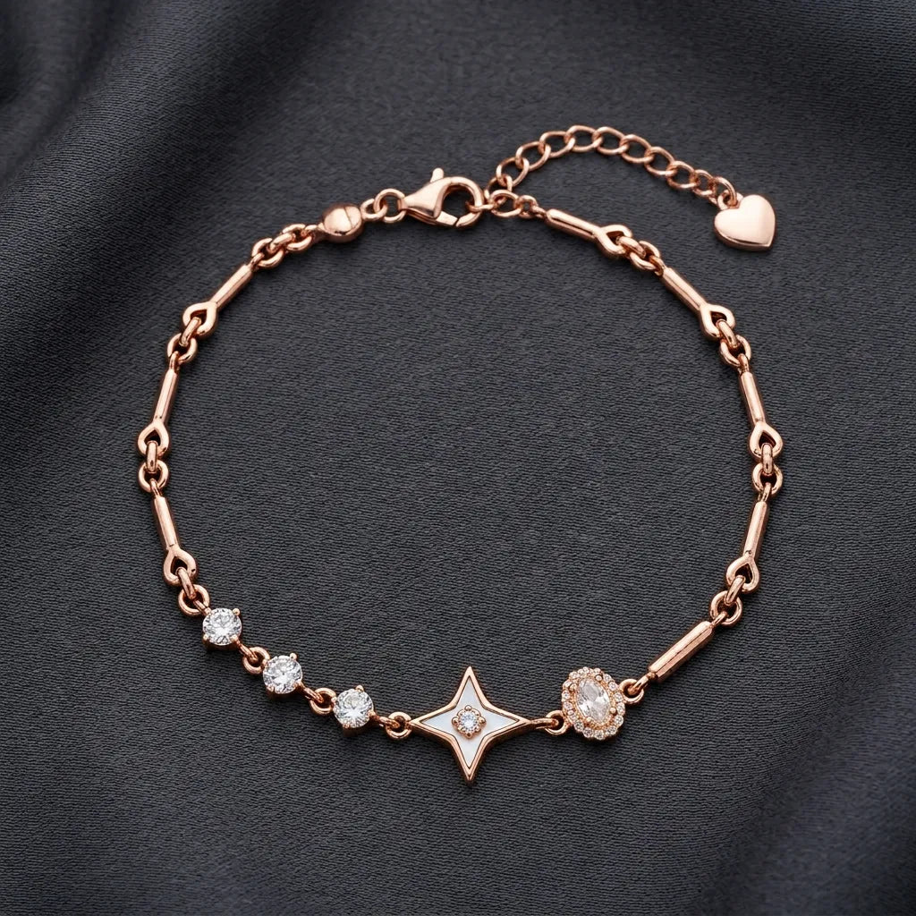 925 Silver Rose Gold Bracelet