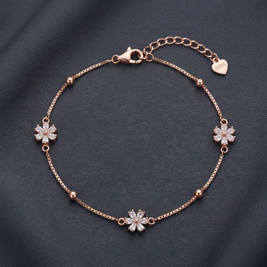 925 Silver Rose Gold Bracelet
