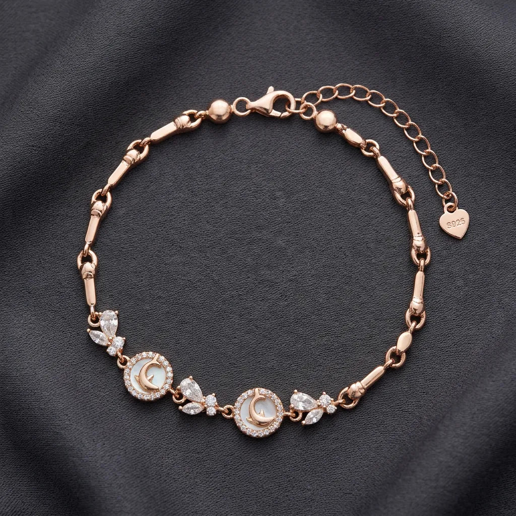925 Silver Rose Gold Bracelet