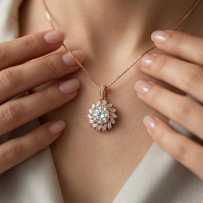 Silver Sunburst Necklace