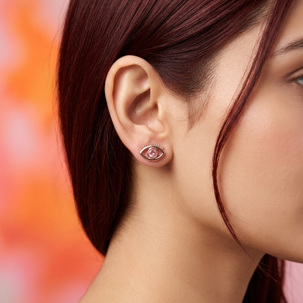 925 Silver Rose Gold Earrings