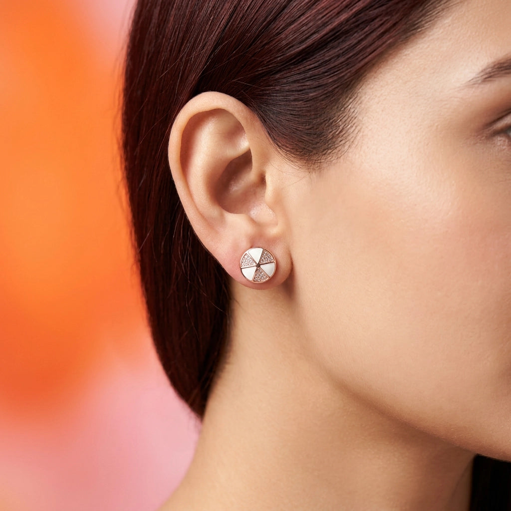925 Silver Rose Gold Earrings