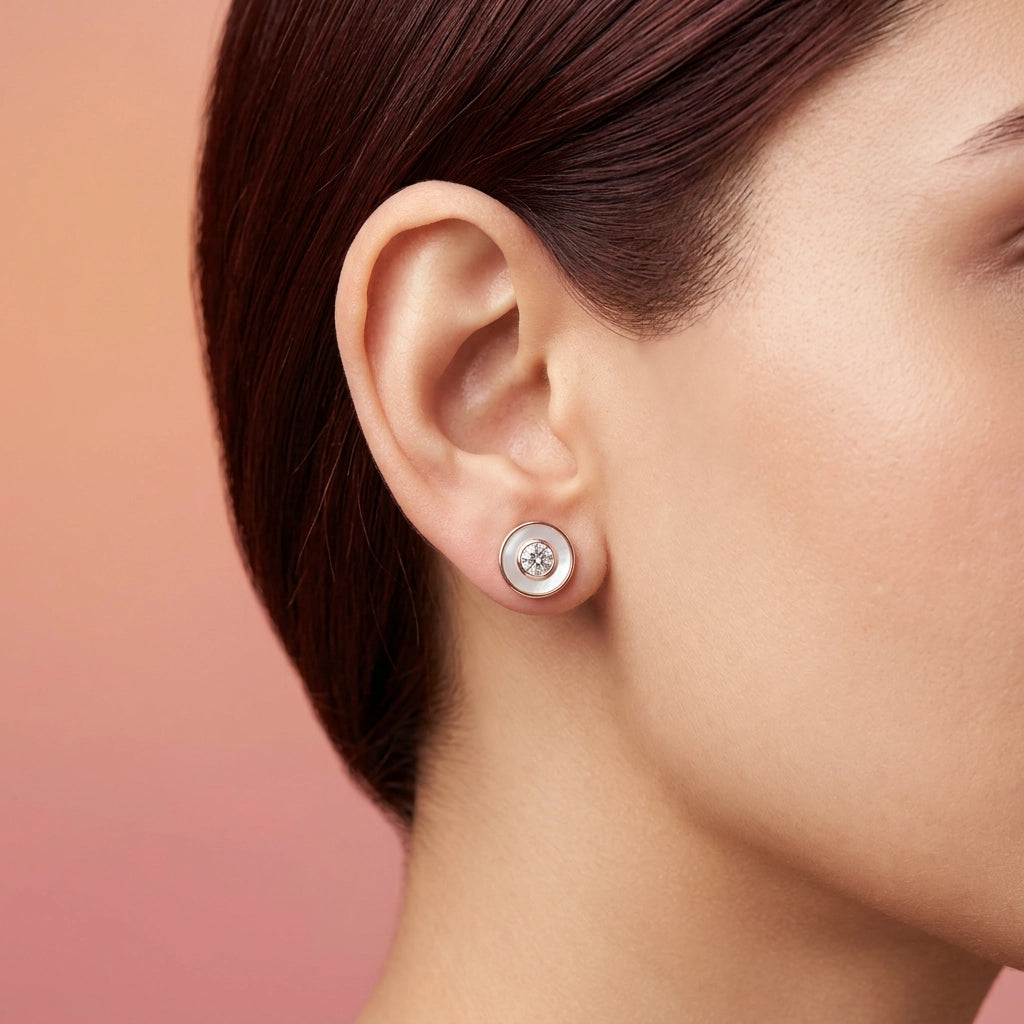 925 Silver Rose Gold Earrings