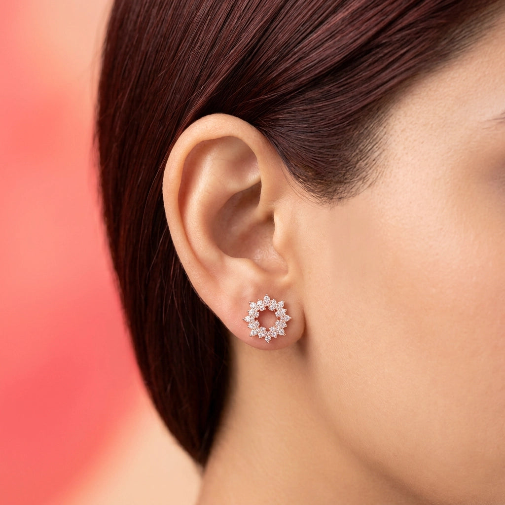 925 Silver Rose Gold Earrings