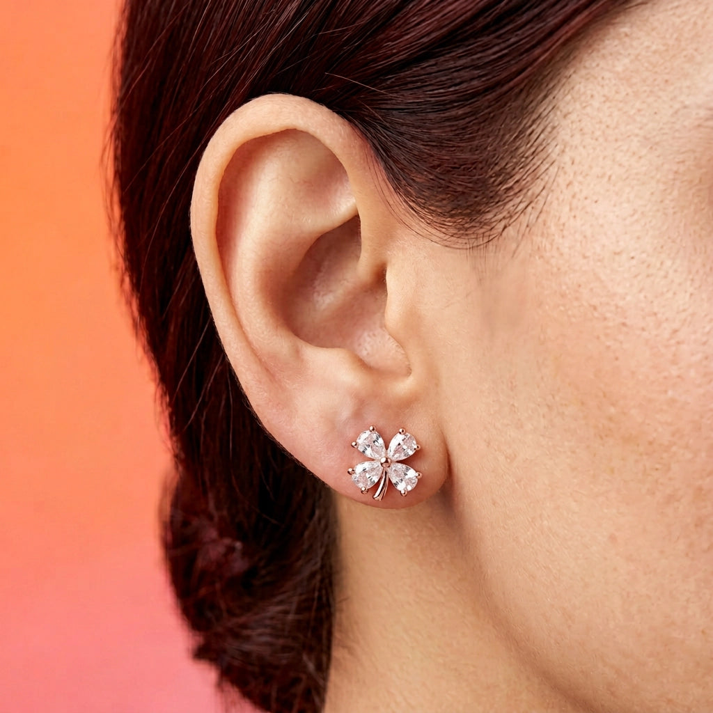 925 Silver Rose Gold Earrings