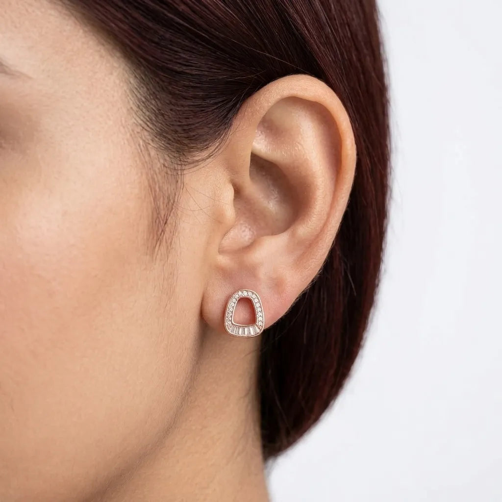 925 Silver Rose Gold Earrings