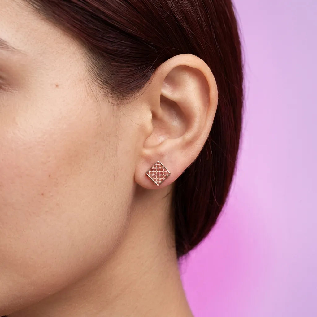 925 Silver Rose Gold Earrings