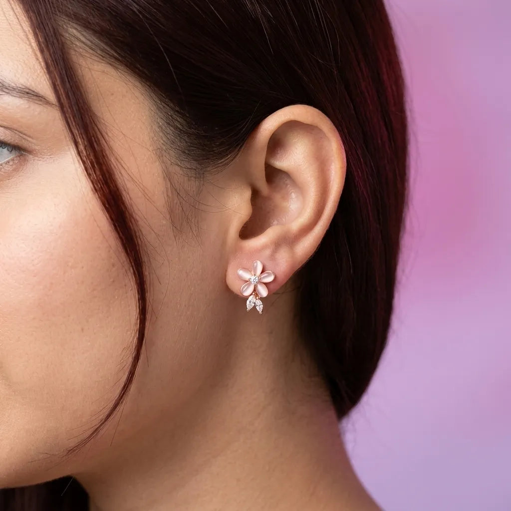 925 Silver Rose Gold Earrings