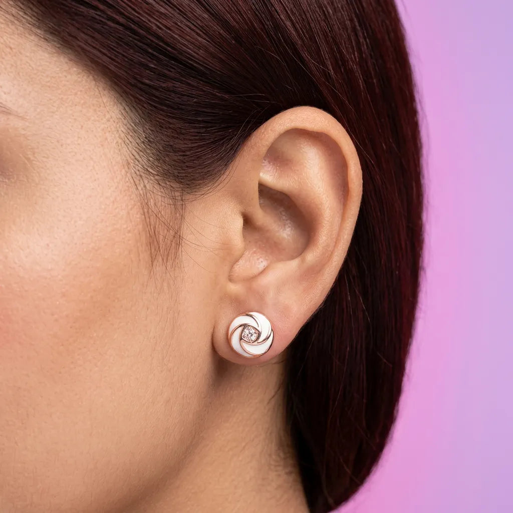 925 Silver Rose Gold Earrings