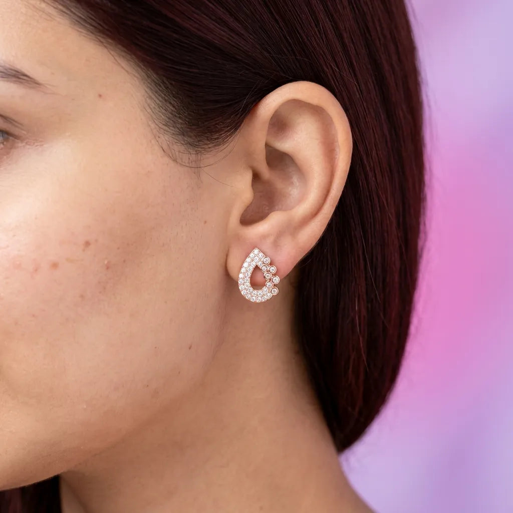 925 Silver Rose Gold Earrings