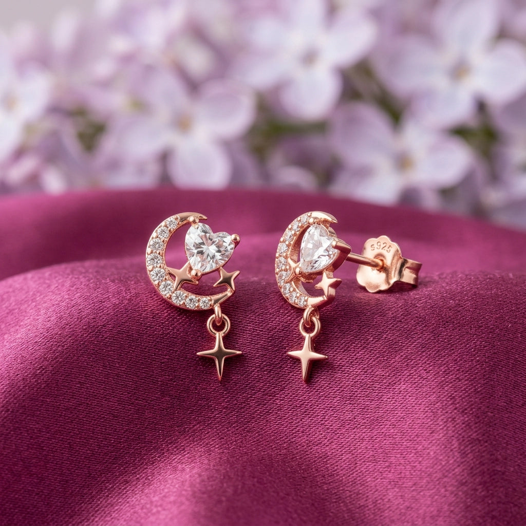925 Silver Rose Gold Earrings