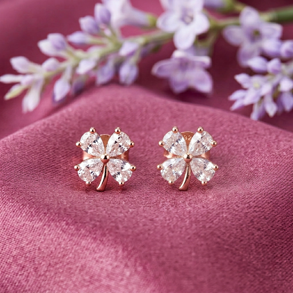 925 Silver Rose Gold Earrings