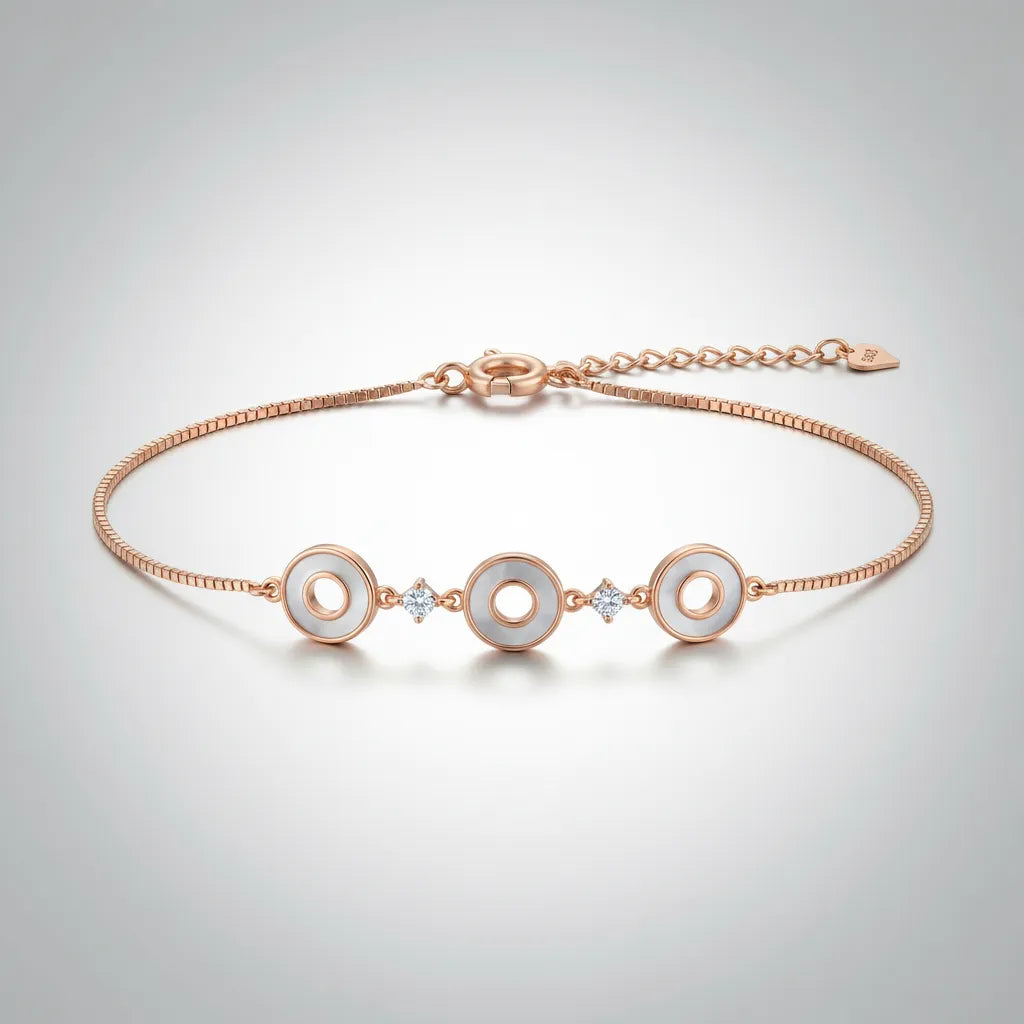 925 Silver Rose Gold Bracelet