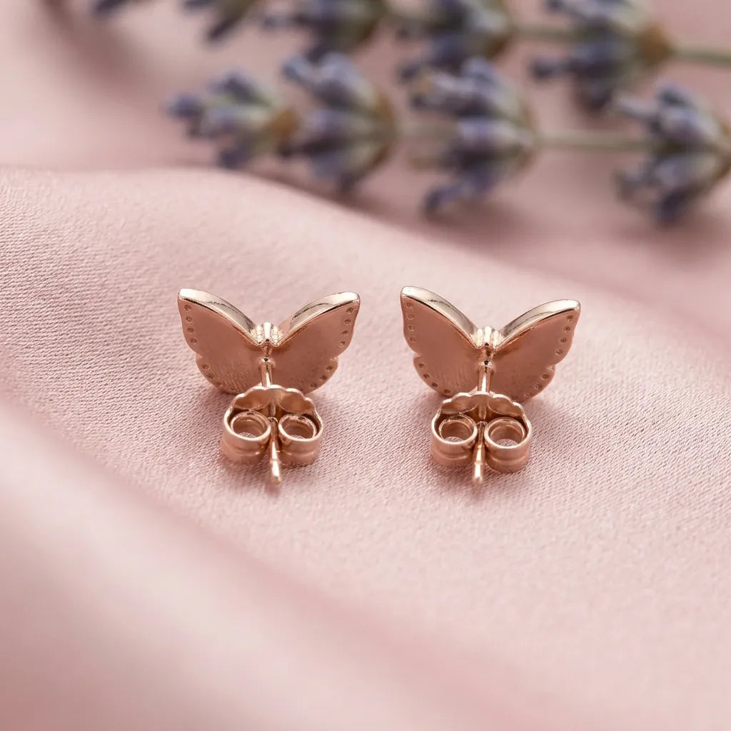 925 Silver Rose Gold Earrings