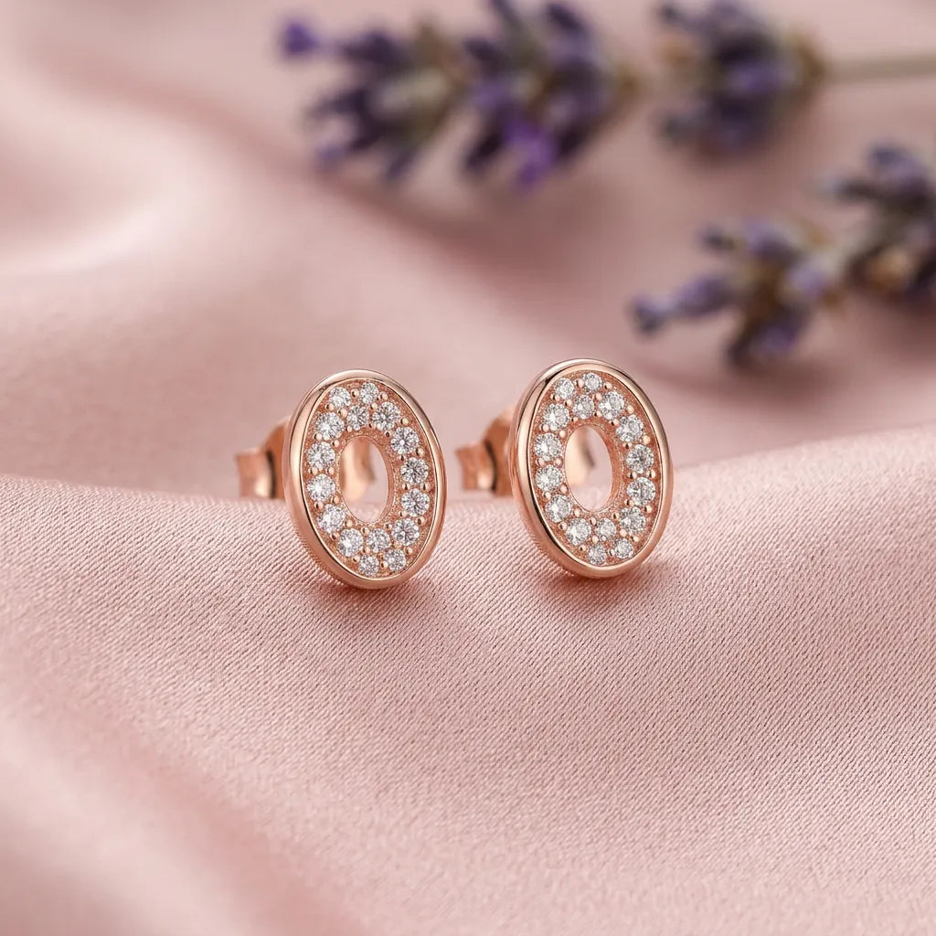 925 Silver Rose Gold Earrings