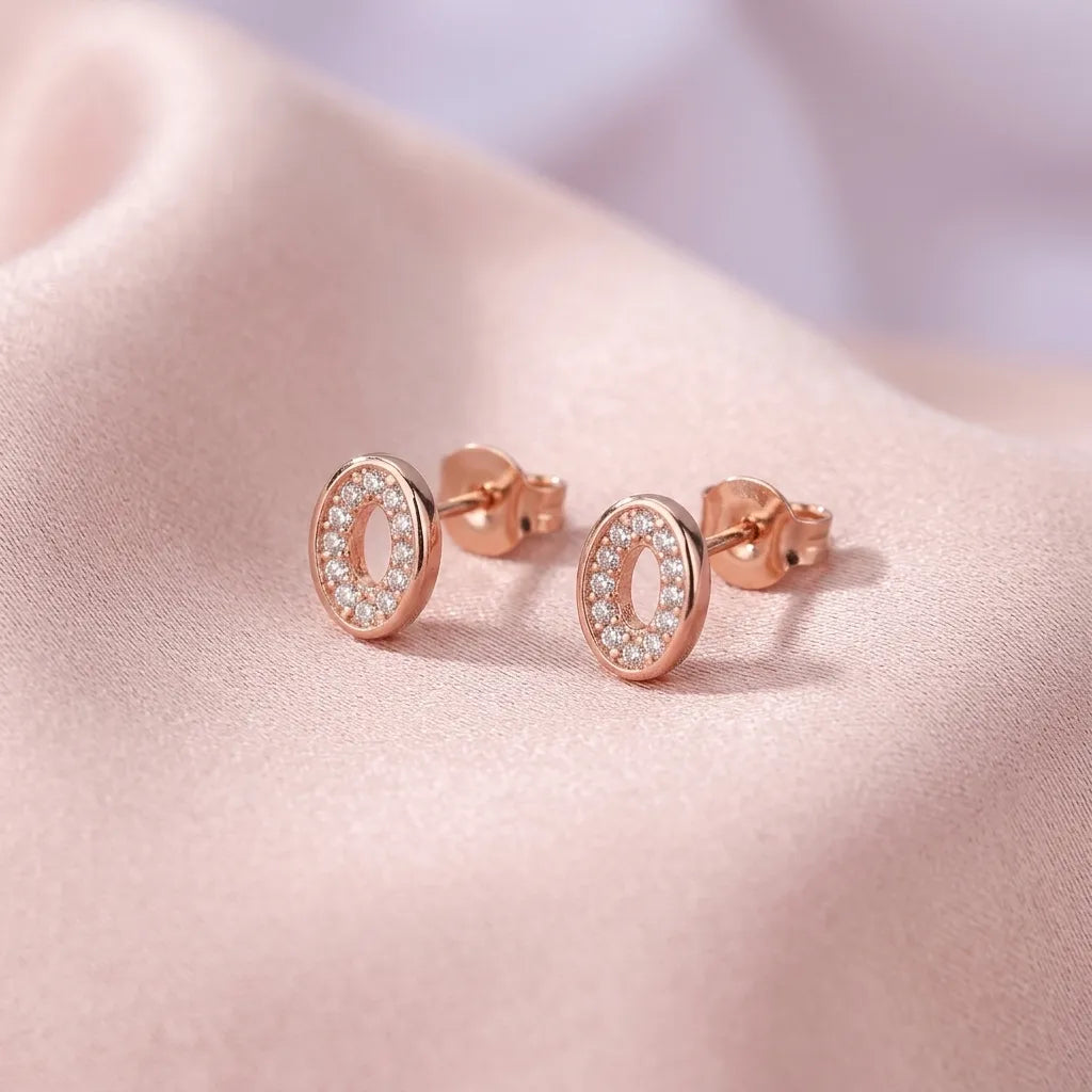 925 Silver Rose Gold Earrings