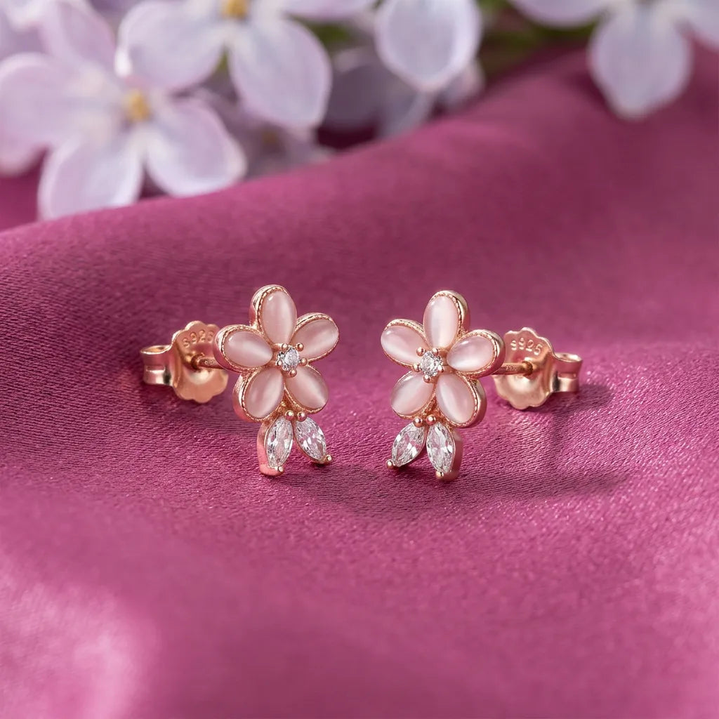 925 Silver Rose Gold Earrings