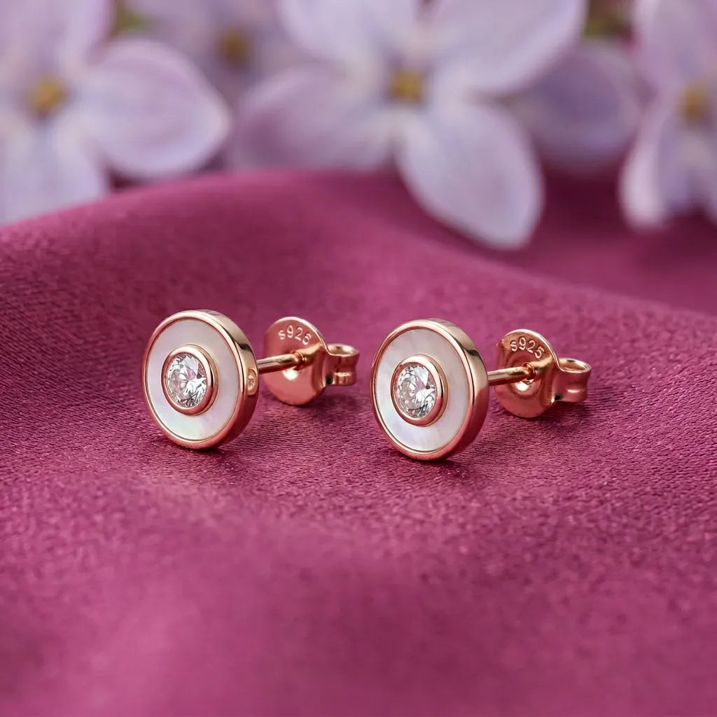 925 Silver Rose Gold Earrings