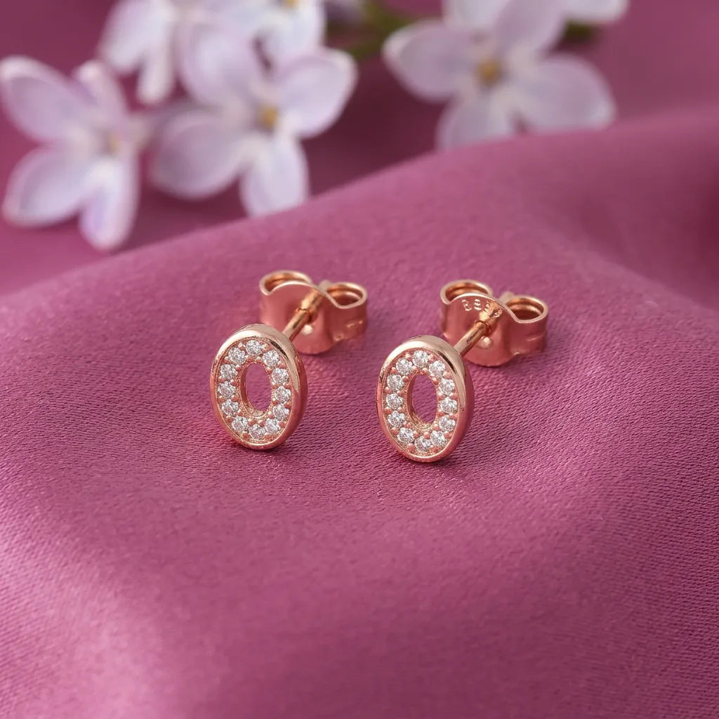 925 Silver Rose Gold Earrings