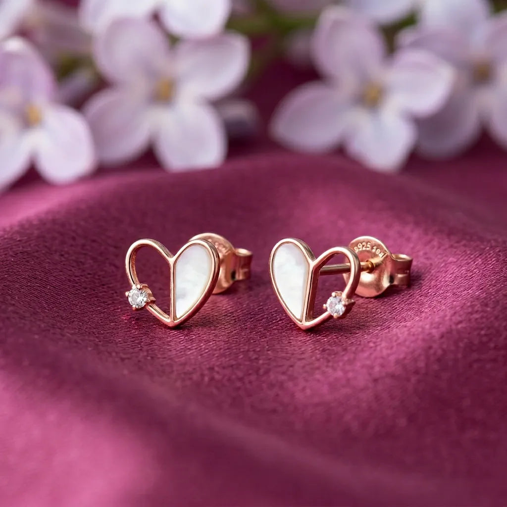 925 Silver Rose Gold Earrings