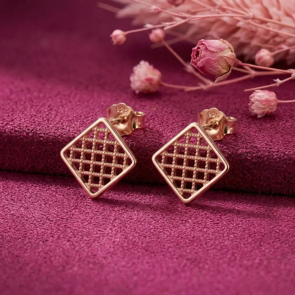 925 Silver Rose Gold Earrings