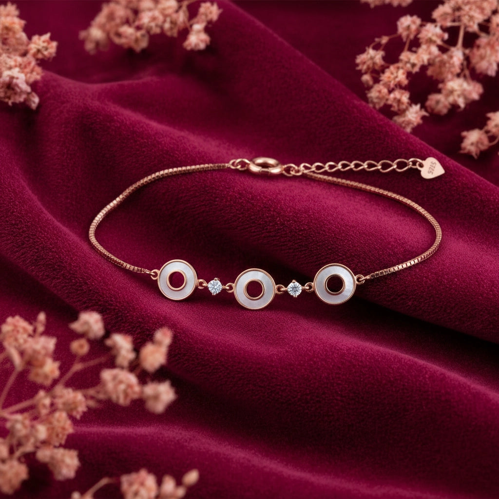 925 Silver Rose Gold Bracelet