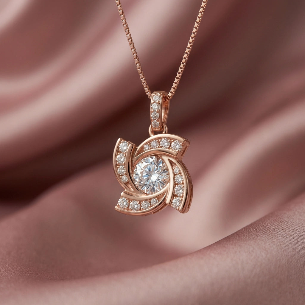 Silver Spin Pendent Necklace
