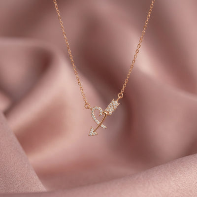 Silver Arrow Heart Necklace